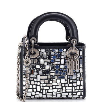 Christian Dior Lady Dior Chain Bag Leather and Mirror Mosaic Mini