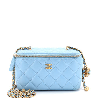 Chanel Pearl Crush Vanity Case with Chain Quilted Lambskin Small