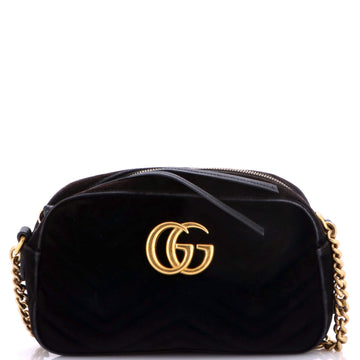 Gucci GG Marmont Shoulder Bag Matelasse Velvet Small