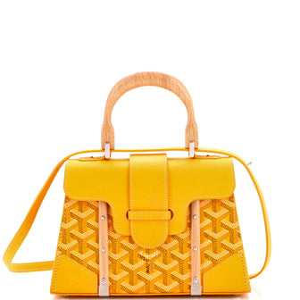 Goyard Structured Saigon Top Handle Bag Coated Canvas with Leather Mini