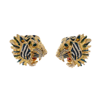 Gucci Rajah Stud Earrings Metal with Enamel and Crystal