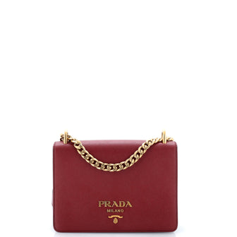 Prada Chain Flap Bag Saffiano Leather Small
