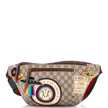 Gucci Courrier Zip Belt Bag GG Coated Canvas with Applique