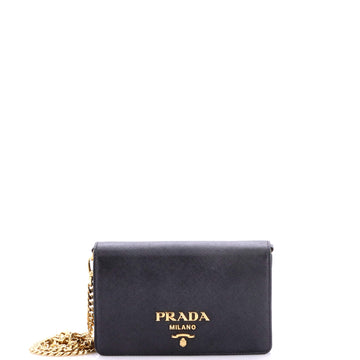 Prada Chain Wallet Crossbody Saffiano Leather