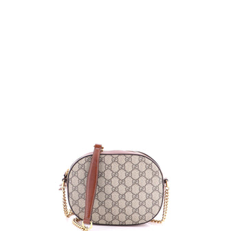 Gucci Chain Crossbody Bag GG Coated Canvas and Leather Mini