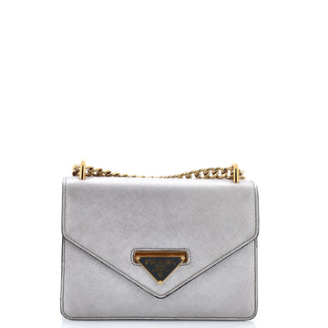 Prada Envelope Flap Chain Shoulder bag Saffiano Leather Small