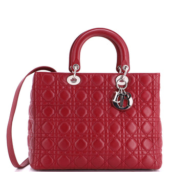 Christian Dior Lady Dior Bag Cannage Quilt Lambskin Large