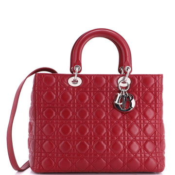 Christian Dior Lady Dior Bag Cannage Quilt Lambskin Large