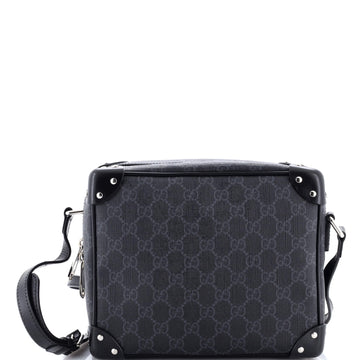 Gucci Trunk Shoulder Bag GG Coated Canvas with Studded Leather