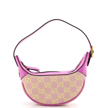 Gucci Ophidia Half Moon Bag GG Canvas with Leather Mini
