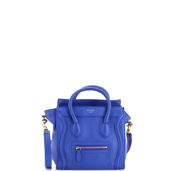 Celine Luggage Bag Smooth Leather Nano Blue 4312651