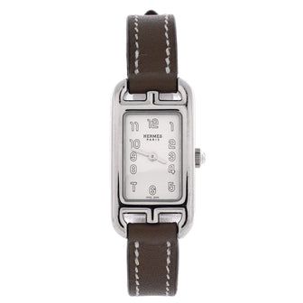Hermes Nantucket Quartz Watch Stainless Steel and Leather 17
