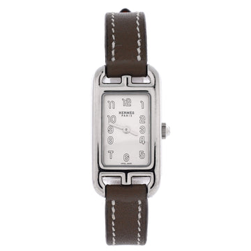 Hermes Nantucket Quartz Watch Stainless Steel and Leather 17