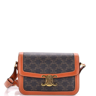 Celine Triomphe Shoulder Bag Triomphe Coated Canvas Medium