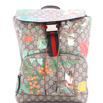 Gucci Buckle Backpack Tian Print GG Coated Canvas Medium