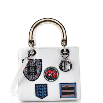 Christian Dior Lady Dior Bag Patch Embellished Leather Medium