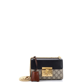 Gucci Padlock Shoulder Bag GG Coated Canvas and Leather Small