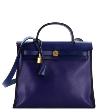 Hermes Herbag Zip Berline Vache Canvas and Leather 31