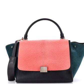 Celine Tricolor Trapeze Bag Pony Hair Medium