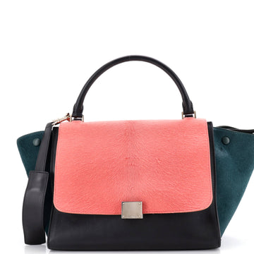 Celine Tricolor Trapeze Bag Pony Hair Medium