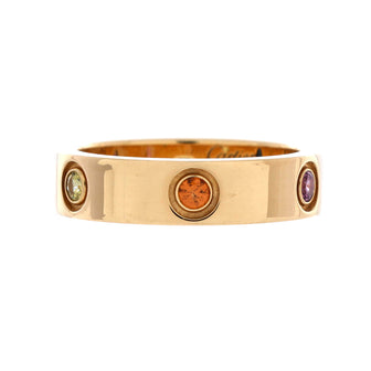 Cartier Love 6 Stone Band Ring 18K Yellow Gold with Sapphires, Garnets and Amethyst