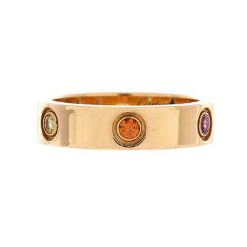 Cartier Love 6 Stone Band Ring 18K Yellow Gold with Sapphires, Garnets and Amethyst