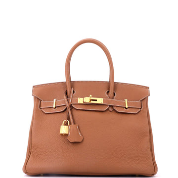 Hermes Birkin Handbag Brown Togo with Gold Hardware 30