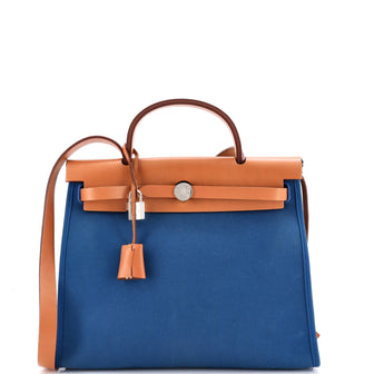 Hermes Herbag Zip Leather and Toile 31