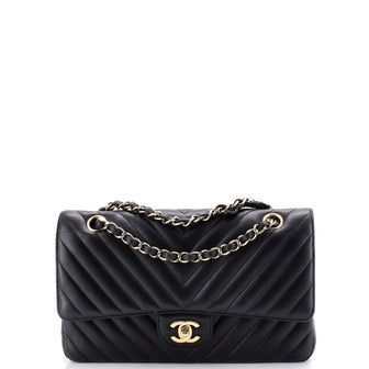 Chanel Classic Double Flap Bag Chevron Lambskin Medium