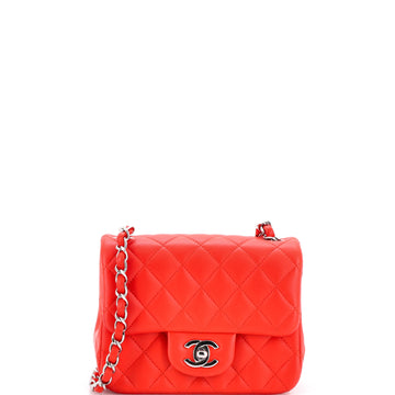 Chanel Square Classic Single Flap Bag Quilted Lambskin Mini