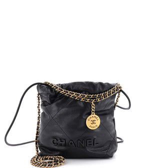 Chanel 22 Chain Hobo Quilted Caviar Mini