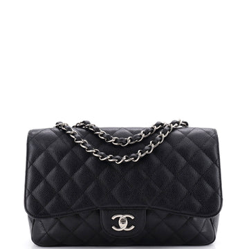 Chanel Classic Single Flap Bag Quilted Caviar Jumbo