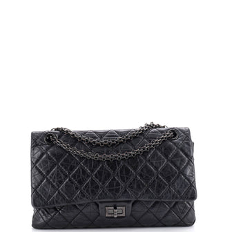 Chanel So Black Reissue 2.55 Flap Bag Quilted Aged Calfskin 226