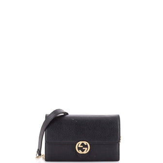 Gucci Interlocking Wallet on Chain Leather