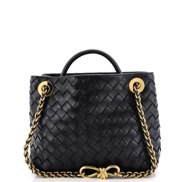 Bottega Veneta Andiamo Chain Top Handle Bag Intrecciato Nappa Small