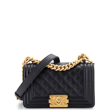 Chanel Boy Flap Bag Quilted Caviar Small