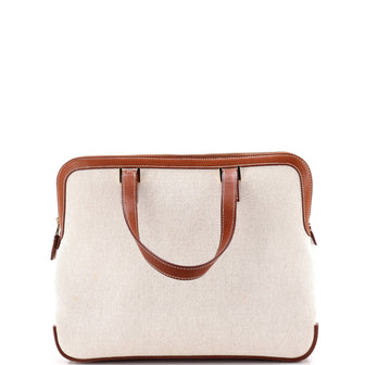 Hermes Escapada Handbag Toile with Leather