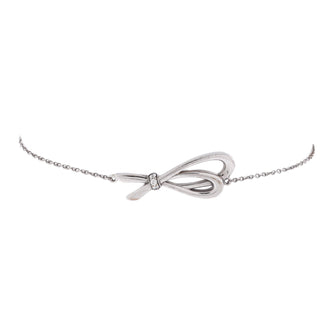 Tiffany & Co. Bow Knot Chain Bracelet 18K White Gold and Diamonds Small