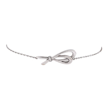 Tiffany & Co. Bow Knot Chain Bracelet 18K White Gold and Diamonds Small