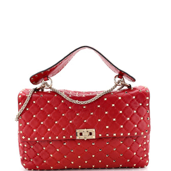 Valentino Garavani Rockstud Spike Flap Bag Quilted Leather Large