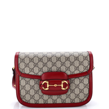 Gucci Horsebit 1955 Shoulder Bag GG Coated Canvas with Leather Small