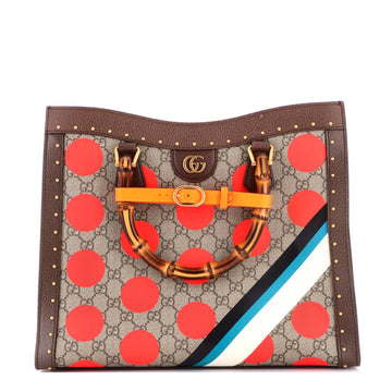 Gucci Diana NM Bamboo Handle Tote Printed GG Coated Canvas and Studded Leather Medium
