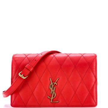 Saint Laurent Angie Chain Shoulder Bag Quilted Leather Small