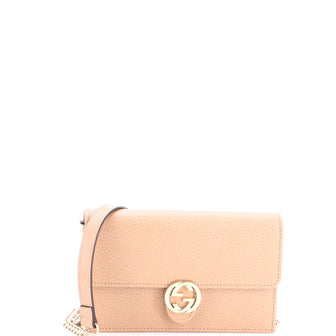 Gucci Interlocking Wallet on Chain Leather
