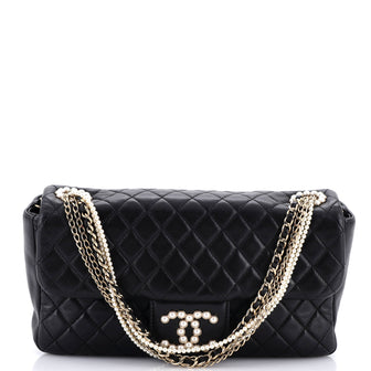 Chanel Westminster Pearl Chain Flap Bag Quilted Lambskin Medium