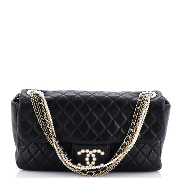 Chanel Westminster Pearl Chain Flap Bag Quilted Lambskin Medium