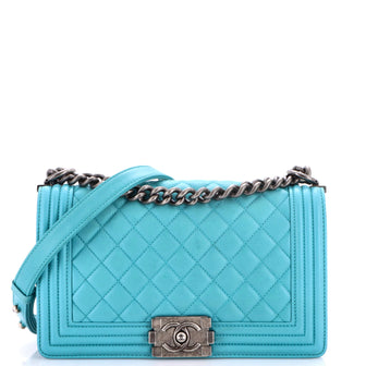 Chanel Boy Flap Bag Quilted Lambskin Old Medium