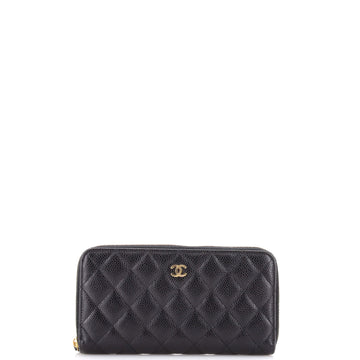 Chanel Zip Around Wallet Quilted Lambskin Long