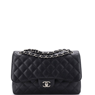 Chanel Classic Double Flap Bag Quilted Caviar Jumbo