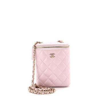 Chanel Vertical Classic Vanity Case with Chain Quilted Caviar Small
